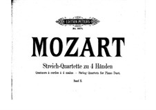 String Quartet No.18 in A Major, K.464: Arrangement for piano four hands – parts by Wolfgang Amadeus Mozart