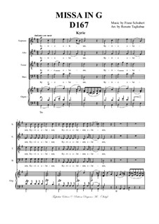 Mass No.2 in G Major, D.167: For SATB choir and organ (with organ part) by Franz Schubert