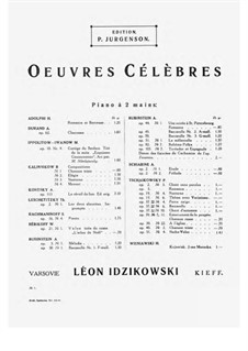 Chanson triste: For piano by Vasily Kalinnikov