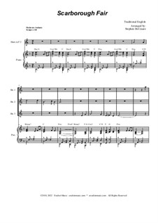 Scarborough Fair: For french horn quartet and piano by folklore