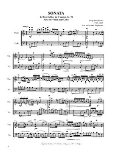 Sonata for Viola (or Cello) and Basso Continuo in C Minor, G.18: Version for viola and cello by Luigi Boccherini