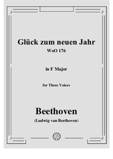 Glück, Glück zum neuen Jahr, WoO 176: Vocal score by Ludwig van Beethoven