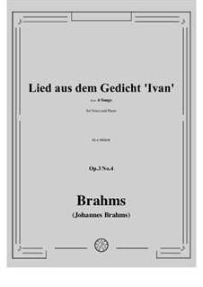 Six Songs, Op.3: No.4 Lied (Song) by Johannes Brahms