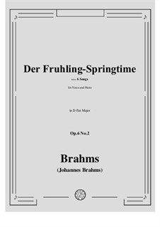 Six Songs, Op.6: No.2 Der Frühling (The Spring) by Johannes Brahms