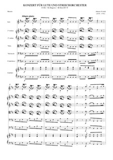 Concerto for Lute (or Mandolin) and Strings in D Major, RV 93: Score by Antonio Vivaldi