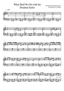 What Shall We Do with the Drunken Sailor: For piano by folklore