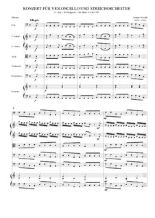Concerto for Cello and Strings in C Major, RV 399: Score by Antonio Vivaldi
