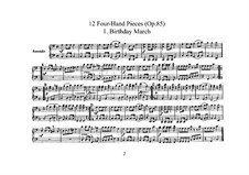 Twelve Pieces for Piano Four Hands, Op.85: Complete set – parts by Robert Schumann
