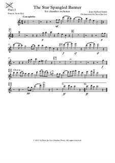 Instrumental version: For chamber orchestra – set of parts by John Stafford Smith