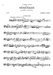 Serenade for Cello and Piano, Op.98: Score, solo part by Gabriel Fauré