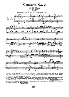 Concerto for Piano and Orchestra No.2, Op.19: Version for two pianos four hands by Ludwig van Beethoven