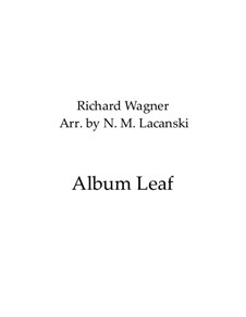 Album Leaf (Romance), WWV 94: For clarinet and piano by Richard Wagner