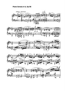 Sonata for Piano No.3 in B Minor, Op.58: For a single performer by Frédéric Chopin
