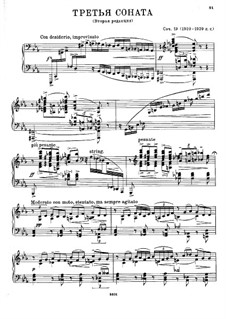 Sonata No.3, Op.19: For piano by Nikolai Myaskovsky