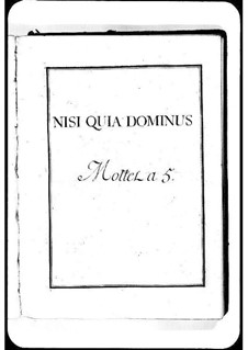 Nisi quia Dominus: Nisi quia Dominus by Michel Richard de Lalande
