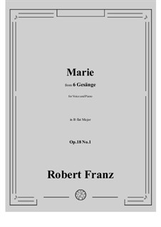 No.1 Marie: B flat Major by Robert Franz