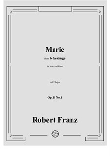 No.1 Marie: E Major by Robert Franz