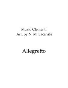 Sonatina No.2: Allegretto, for cello and piano by Muzio Clementi