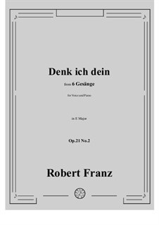 No.2 Denk ich dein: E Major by Robert Franz