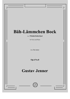 No.8 Bäh-Lämmchen Bock: E flat minor by Gustav Jenner