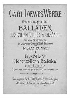 Complete Collection of Ballads, Legends and Songs: Volume V by Carl Loewe