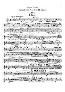 Symphony No.1 in D Major 'Titan': Flutes parts by Gustav Mahler