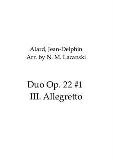 Movement III Allegretto: For two violins by Jean Delphin Alard