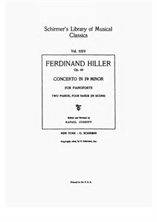 Concerto in F Sharp Minor for Piano and Orchestra, Op.69: Version for two pianos four hands by Ferdinand von Hiller
