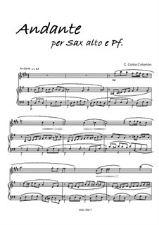 Andante per Sax alto e Pf., 3C.EM 7: Andante per Sax alto e Pf. by Carlo Corba Colombo