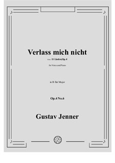 No.6 Verlass mich nicht: B flat Major by Gustav Jenner