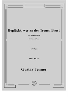 No.10 Beglückt, wer an der Treuen Brust: A Major by Gustav Jenner