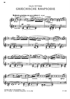 Greek Rhapsode Griechische Rhapsodie by F. Petyrek - sheet music on MusicaNeo