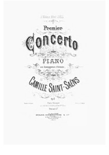 Concerto for Piano and Orchestra No.1 in D Major, Op.17: Version for two pianos four hands by Camille Saint-Saëns