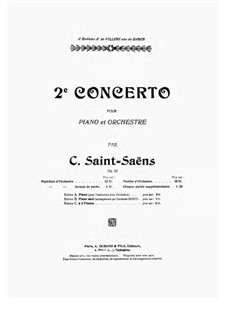 Concerto for Piano and Orchestra No.2 in G Minor, Op.22: Version for two pianos four hands by Camille Saint-Saëns