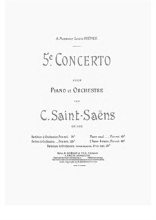 Concerto for Piano and Orchestra No.5 in F Major 'Egyptian', Op.103: Version for two pianos four hands by Camille Saint-Saëns