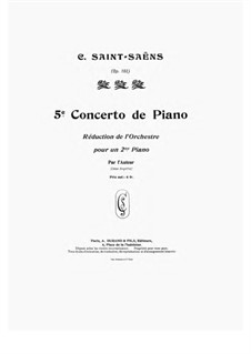 Concerto for Piano and Orchestra No.5 in F Major 'Egyptian', Op.103: Version for two pianos four hands – piano II part by Camille Saint-Saëns