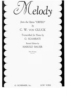 Melody: For piano by Christoph Willibald Gluck