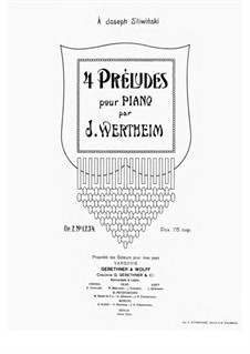 4 Preludes, Op.2: 4 Preludes by Juliusz Wertheim