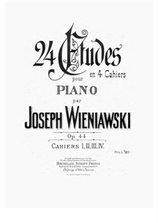 24 Etudes, Op.44: Cah.IV by Józef Wieniawski