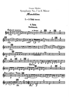 Symphony No.7 in E Minor: Mandolin part by Gustav Mahler