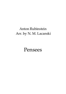 Album de Peterhof, Op.75: No.7 Pensées, for string quartet by Anton Rubinstein