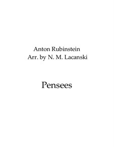 Album de Peterhof, Op.75: No.7 Pensées, for wind ensemble by Anton Rubinstein