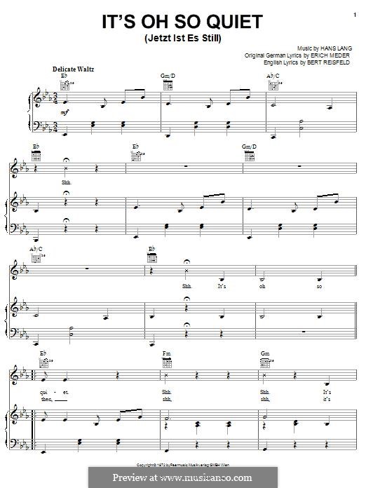 It's Oh So Quiet: For voice and piano or guitar (Lucy Woodward) by Bert Reisfeld, Erich Meder, Hans Lang