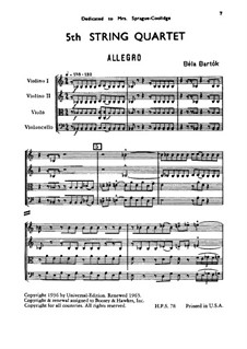 String Quartet No.5, Sz.102: String Quartet No.5 by Béla Bartók
