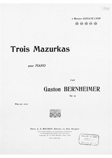 3 Mazurkas, Op.34: 3 Mazurkas by Gastone Bernheimer
