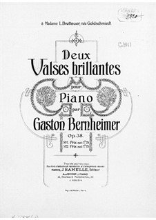 2 Valses brillantes, Op.38 No.1: 2 Valses brillantes by Gastone Bernheimer