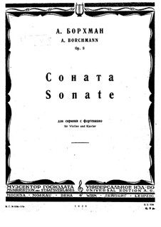 Violin Sonata, Op.8: Violin Sonata by Aleksandr Borkhman