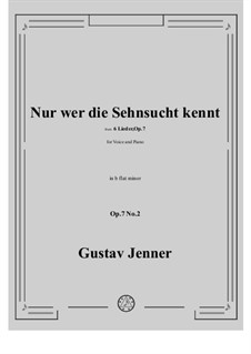 No.2 Nur wer die Sehnsucht kennt: B flat minor by Gustav Jenner