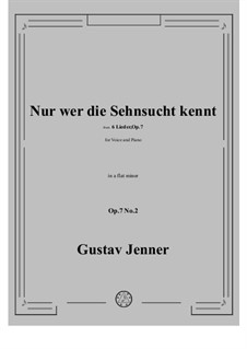 No.2 Nur wer die Sehnsucht kennt: A flat minor by Gustav Jenner