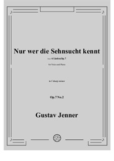 No.2 Nur wer die Sehnsucht kennt: F sharp minor by Gustav Jenner